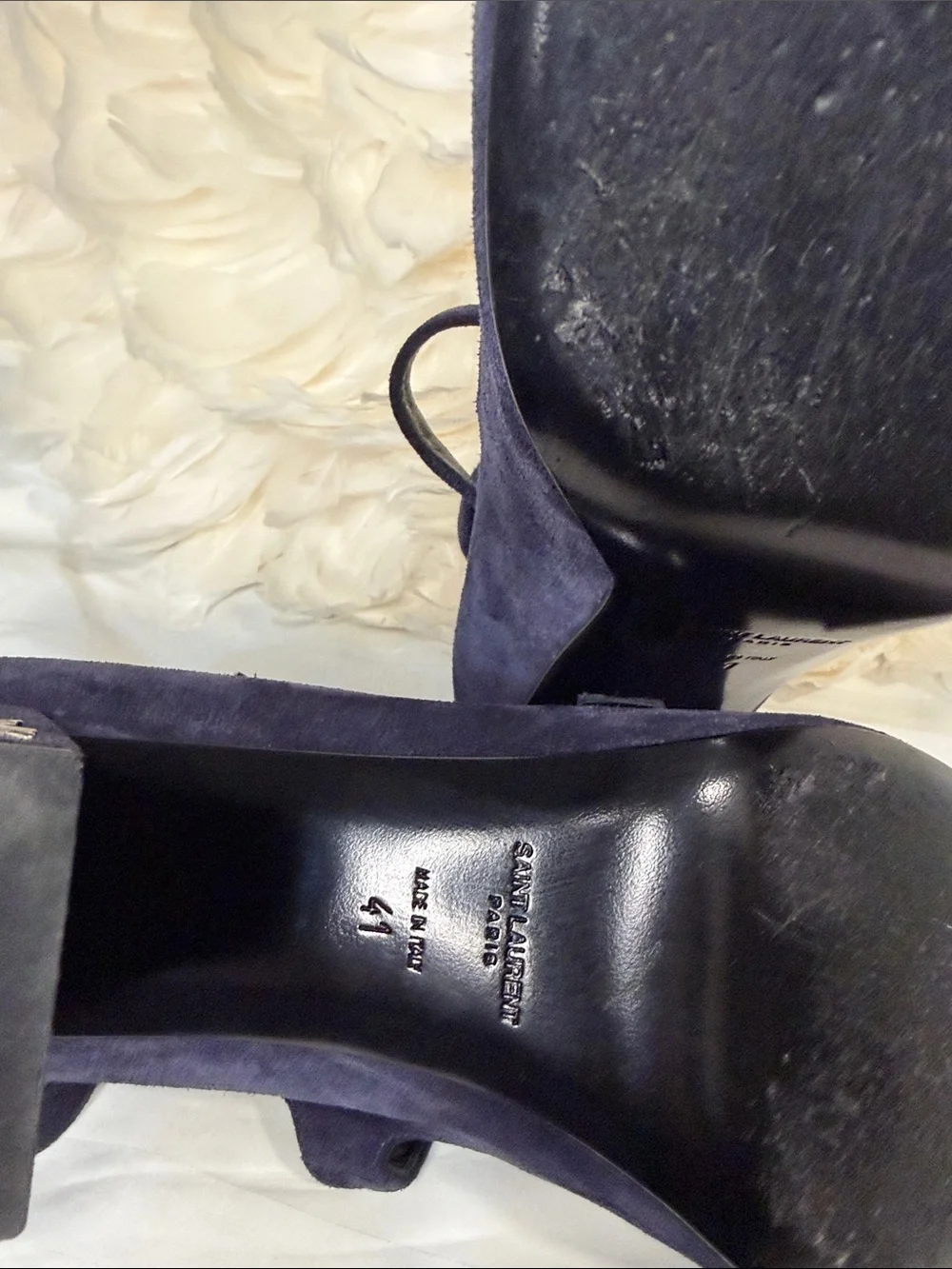 Saint Laurent Paris Navy Suede Multi-Strap Cage Sandals – Size 41